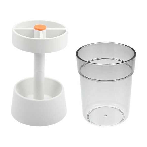 Bathroom 3 Slots PP Toothbrush Holder Stand with Cover White 8.66''x2.99'' - Picture 5 of 6